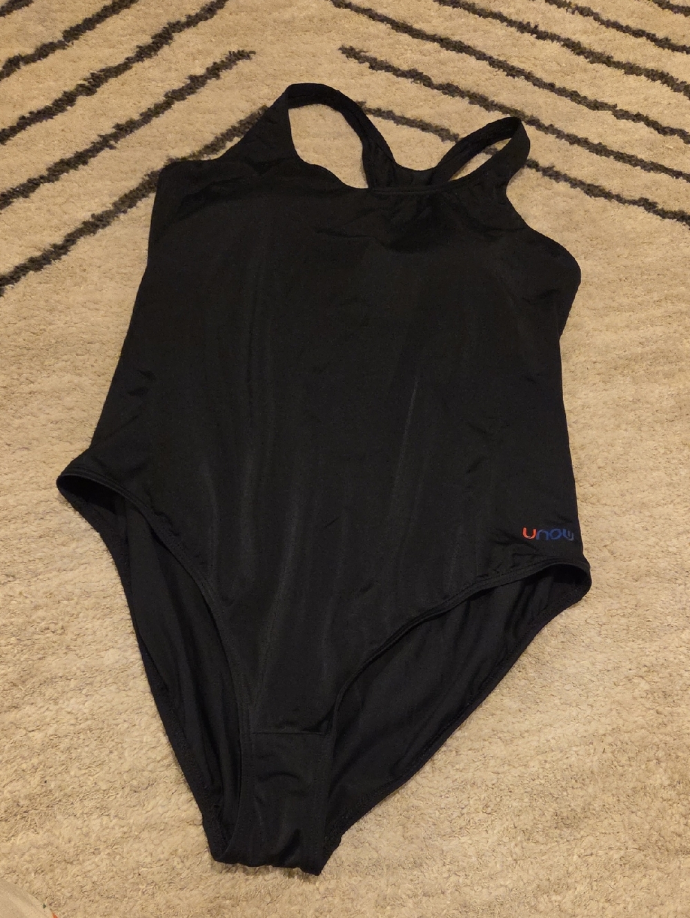 Women's Black One-Piece Swimsuit with Scoop Back